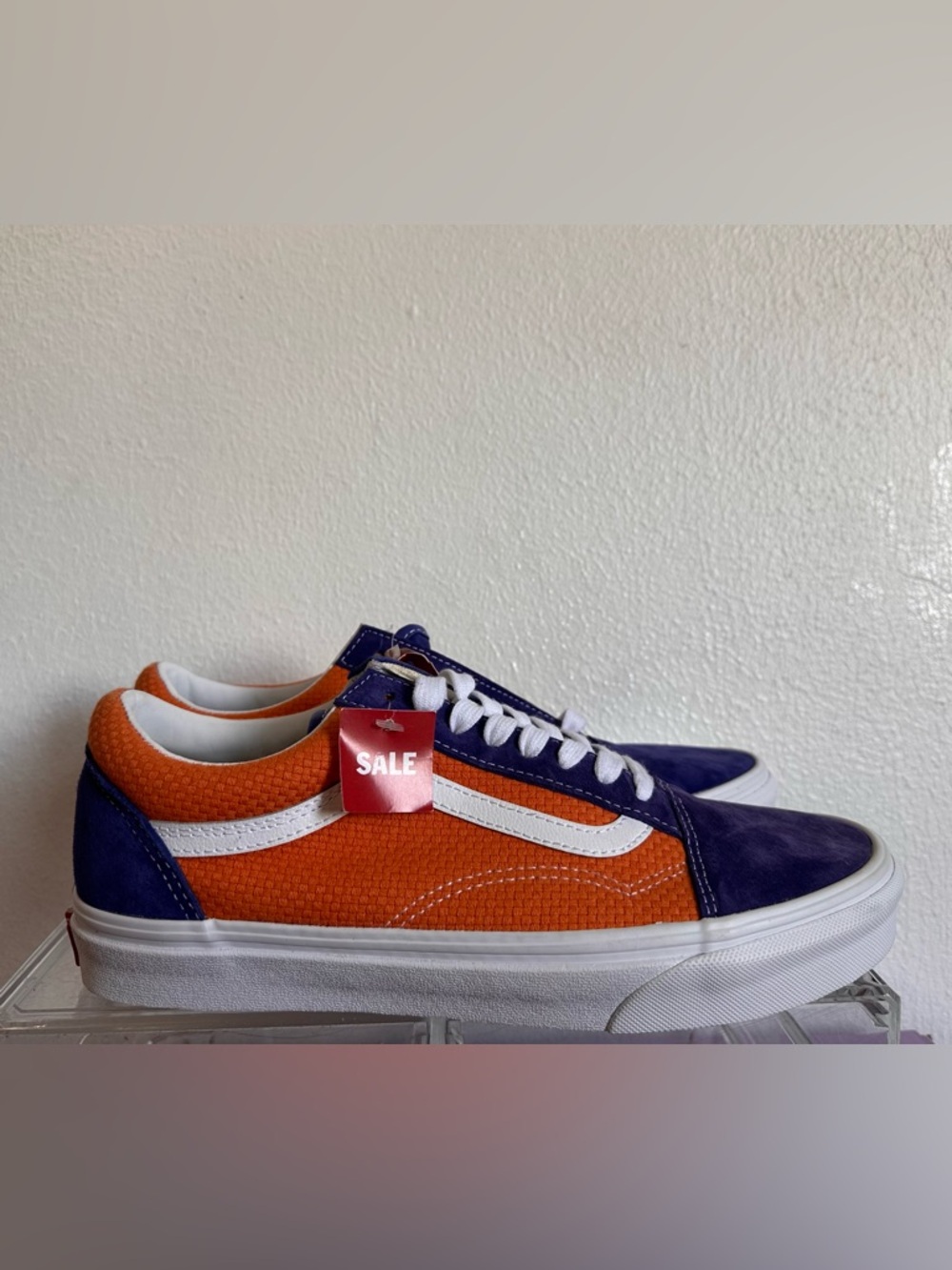 Vans Old Skool Sneakers - Orange & Navy with White Stripe